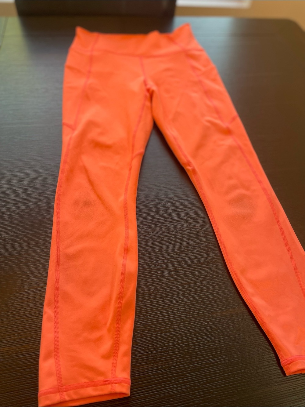 Fabletics Oasis PureLux High Waistee Bright Orange Active Leggings w/ pockets XS